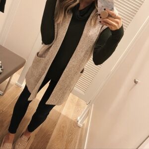 Loft Beige knitted Cardigan Vest